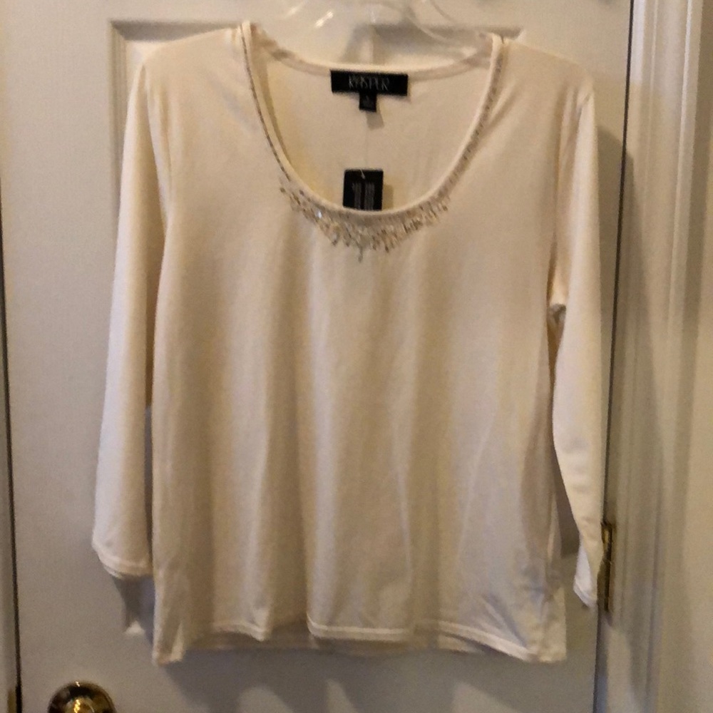 NEW! Kasper cream shirt size large